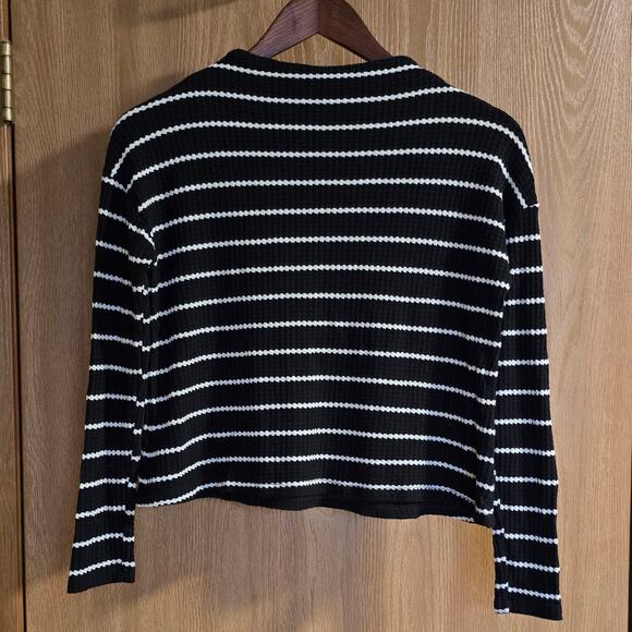 Anthropologie Sunday In Brooklyn Waffle Knit Striped Top - Picture 2 of 10